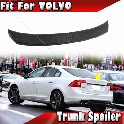 Carbon Fiber 2011+ Fits VOLVO S60 2nd T4 T5 T6 D4 D5 4D Sedan Rear Trunk Spoiler