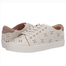 Joie Women's Deely Sneakers Size 38 Beige Lace Up Eyelet Details Casual Shoes