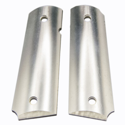 RAW Aluminum Full Size 1911 Grips: COLT, Kimber, RIA - Engravers Special - Ambi