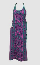$398 The North Face Women Blue Pink Nicolette Maxi Sleeveless Scoop Neck Dress M