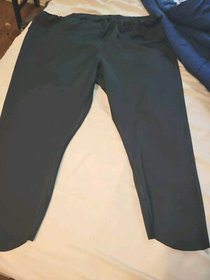 Athleta Womens Black Velocity Laser Cut Capri Tight Leggings Size 2X