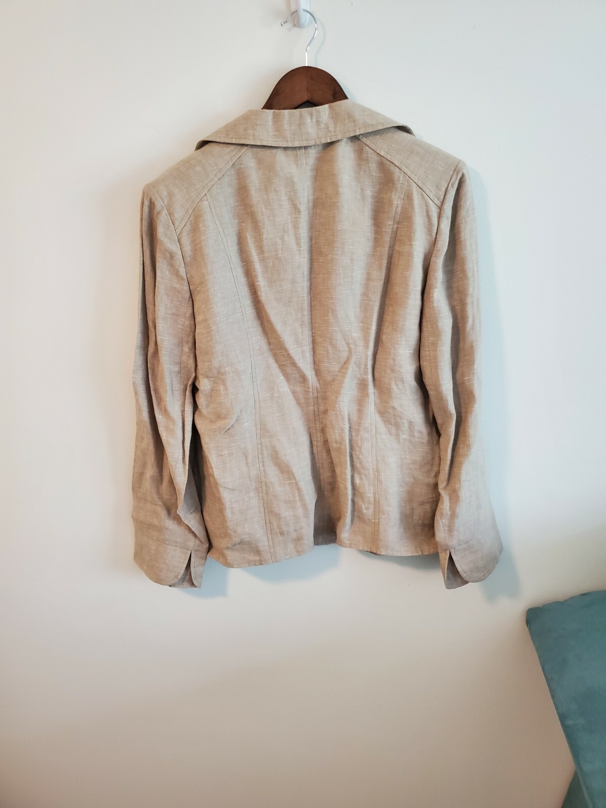 100% linen lightweight button down shacket shirt … - image 8