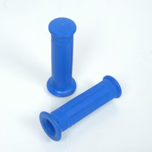 Poignées De Guidon Flame Blanc/bleu – Universelles Pour Scooter, Mobylette Et Moto (diam. 22mm/24mm)