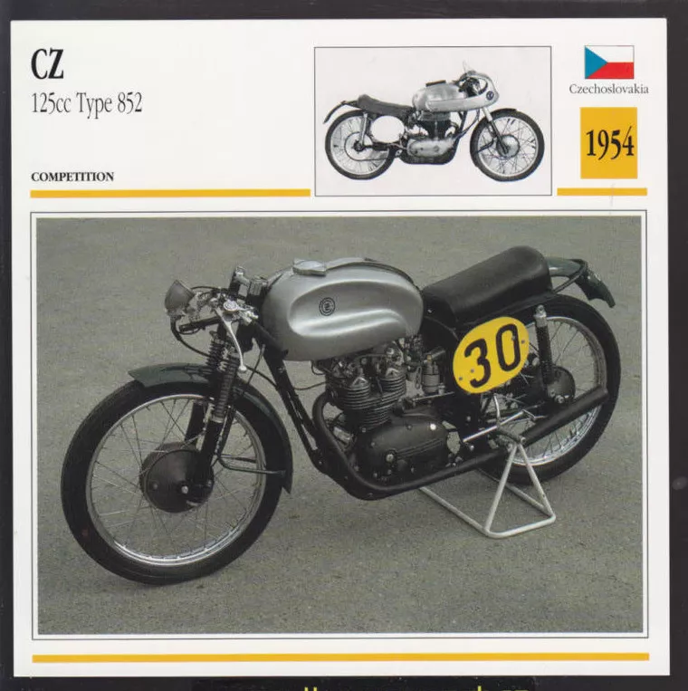 1954 CZ C.Z. 125cc Type 852 123cc Czechoslovakia Bike Motorcycle
