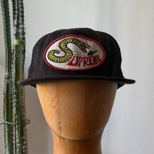 FW12 Supreme Sidewinder Snake 5-Panel black Mesh SnapBack Hat Cap lived in