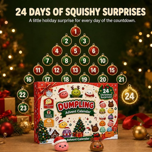 Calendrier de l'Avent Mystery Christmas Squishies 2026, calendrier compte à rebours Dumplings - Photo 3/9