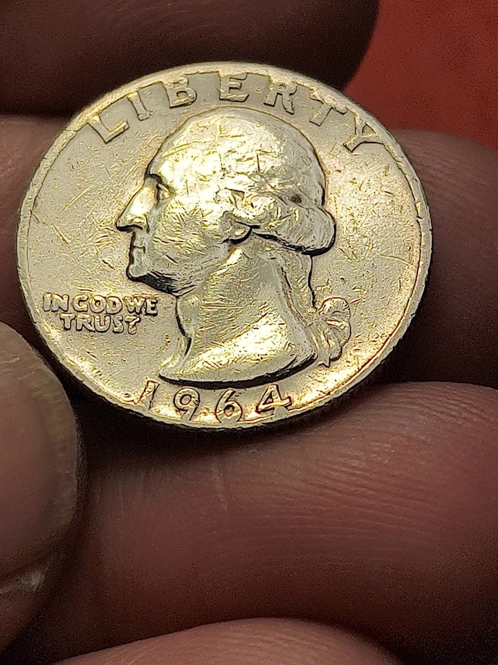 Quarto di dollaro stati Uniti Moneta argento 1964 quarter dollar silver USA - Immagine 4 di 4