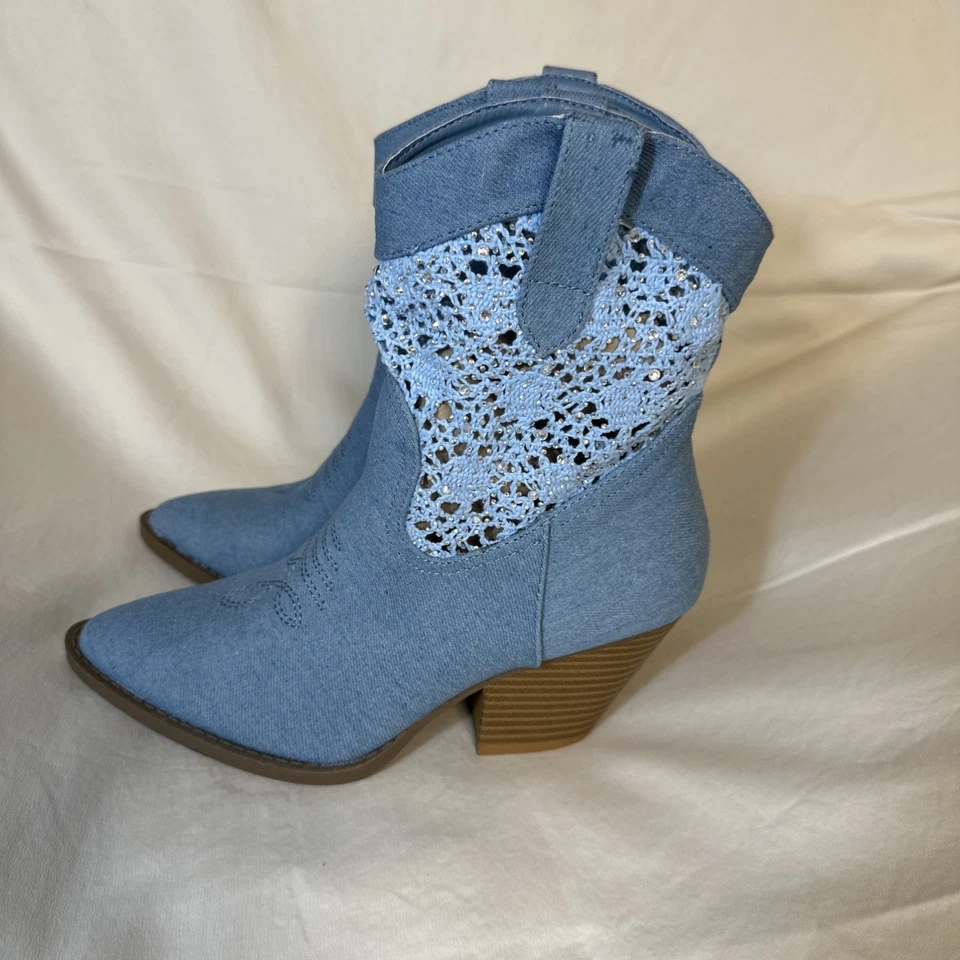 Botines Forever Denim de encaje talla 8 Foto 4 de 4
