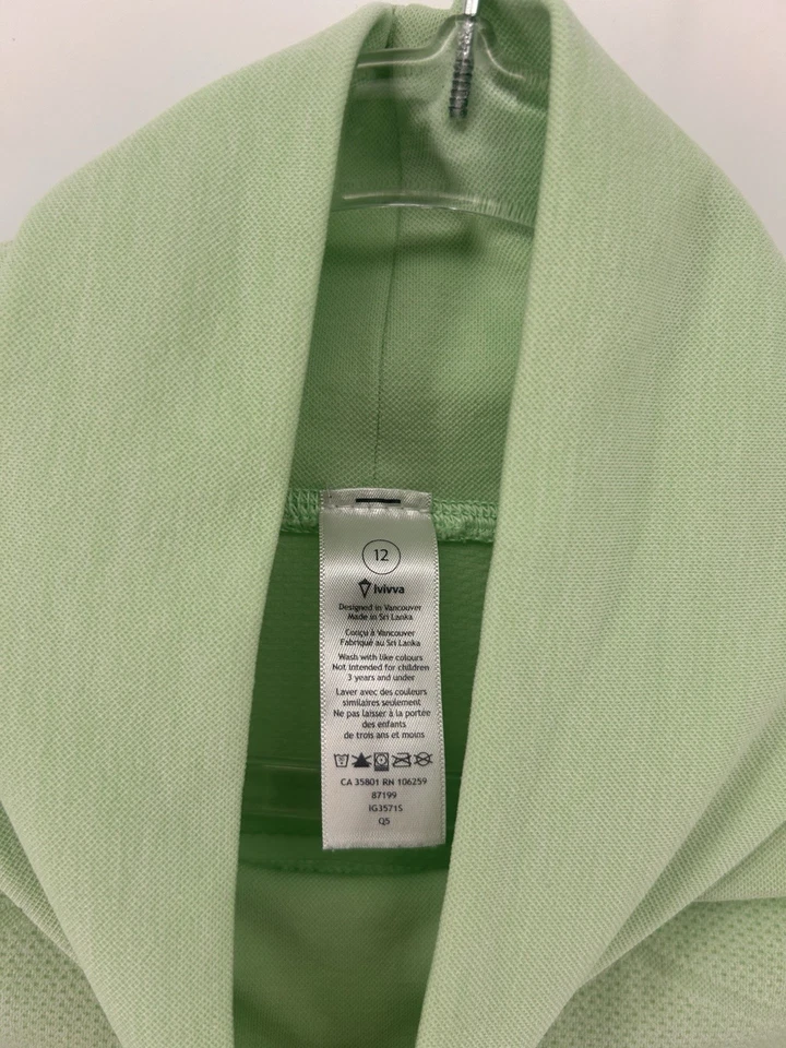 Camisa Manga Larga Ivivva by Lululemon Niñas Verde Ombré Fly Tech Talla 12 Capucha Foto 2 de 4