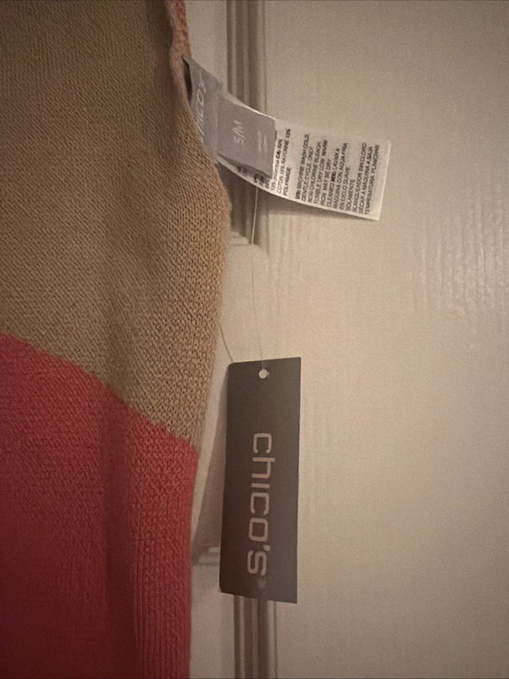 Chico's Mujer Rosa y Beige Chal Envolvente Talla S/M Nuevo Con Etiquetas Foto 2 de 4