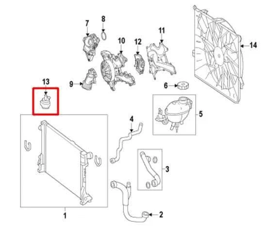 Bomba de refrigerante de agua auxiliar radiador Mercedes-Benz ML350 2012-2015 3,5 L TRACCIÓN TRASERA Foto 2 de 4