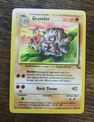 Pokemon Fossil Graveler 37/62 Non Holo (Discoloration Error)