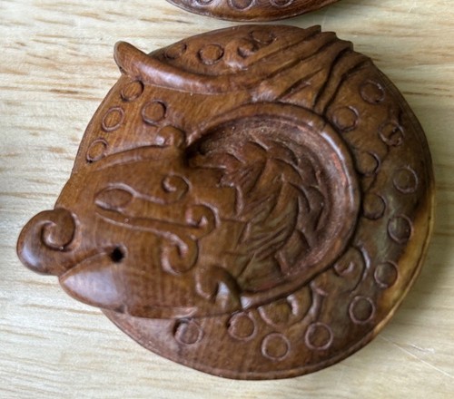 "9 peces perro dragón madera tallada a mano asiáticos vintage 2""" - Imagen 6 de 10