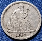 A 1837 Seated Liberty Half Dime 5c H10c No Stars