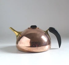 Karl Hagenauer Design Vintage Copper and Brass Teapot. 1950's Bongusto Italy