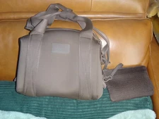 Dagne Dover Landon Neoprene Carryall Duffle Bag Small in Dune NWOT