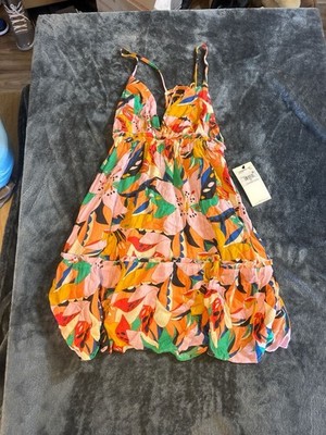 O'Neill Simone Tropical Print Tiered Mini Dress