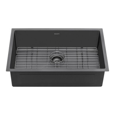 Ruvati 30'' Gunmetal Black Undermount Single Kitchen Sink- RVH6300BL