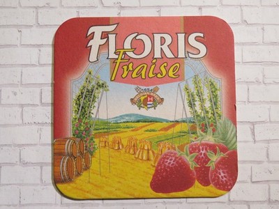 Beer Coaster ~ Brewery Huyghe Floris Fraise Biere (Strawberry Bier) ~ Belgium