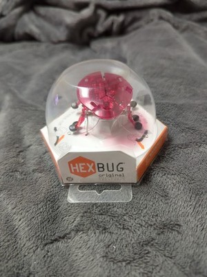 HEXBUG 02865 BEETLE RED Moves And Crawls Black Feet Needs Battery Silver