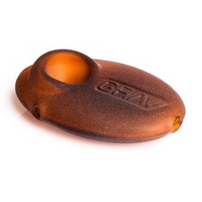 GRAV  SANDBLASTED Pebble Spoon Boro Glass Hand Pipe 3" AMBER Handpipe