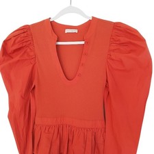 Ulla Johnson Red Puff Sleeve Ruffle Tiered Dress Tunic Women’s Small