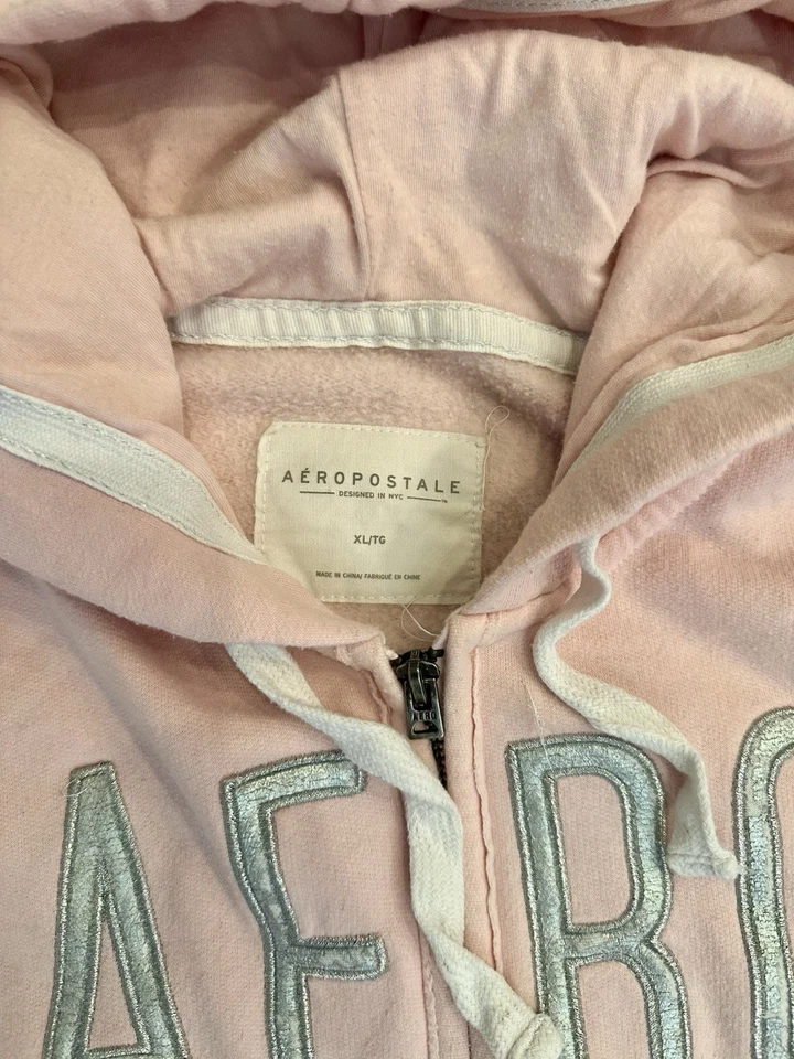 Aeropostale розовый молнии толстовка с капюшоном размер XL - Изображение 3 из 3