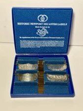 Stieff Co. Historic Newport  Reproduction Decanter Labels Liquor 🥃 🍸