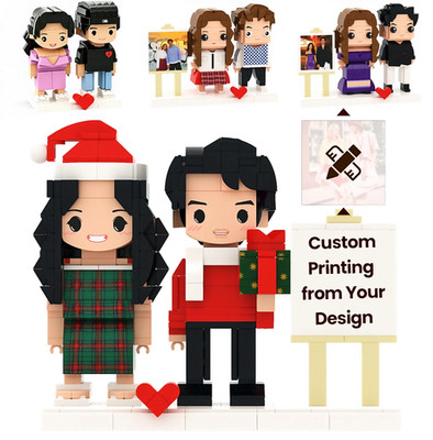 Custom Couple Minifigures from Photo - Personalized Building Block Figurines