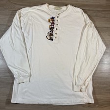 Vintage 1994 Looney Tunes Tweety Taz Daffy Duck Bugs Bunny Henley Whit Men's XL