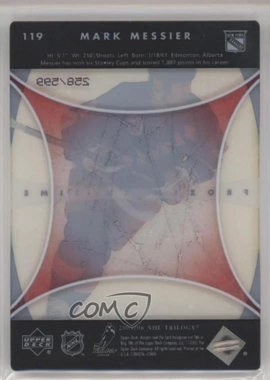 2005-06 Upper Deck Trilogy Frozen in Time /599 Mark Messier #119 HOF - Image 2 of 2