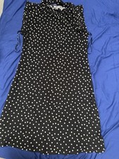 TOMMY HILFIGER Black & White Polka Dot Dress Size 4 NWT