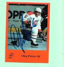(1) OLEG PETROV  MONTREAL CANADIENS  HOCKEY SIGNED CARD (N2004)
