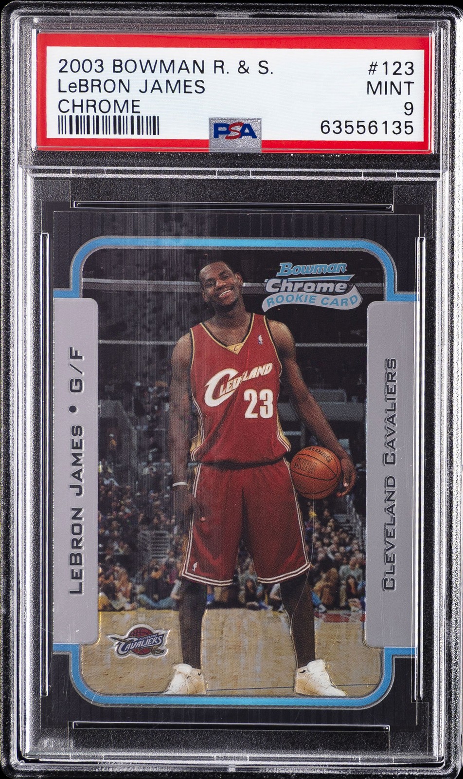 2003 BOWMAN ROOKIES & STARS CHROME #123 LEBRON JAMES ROOKIE RC PSA 9