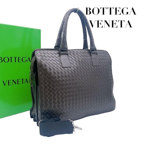 Bottega Veneta Intrecciato 2-Way Handbag Black Leather Japan 067984
