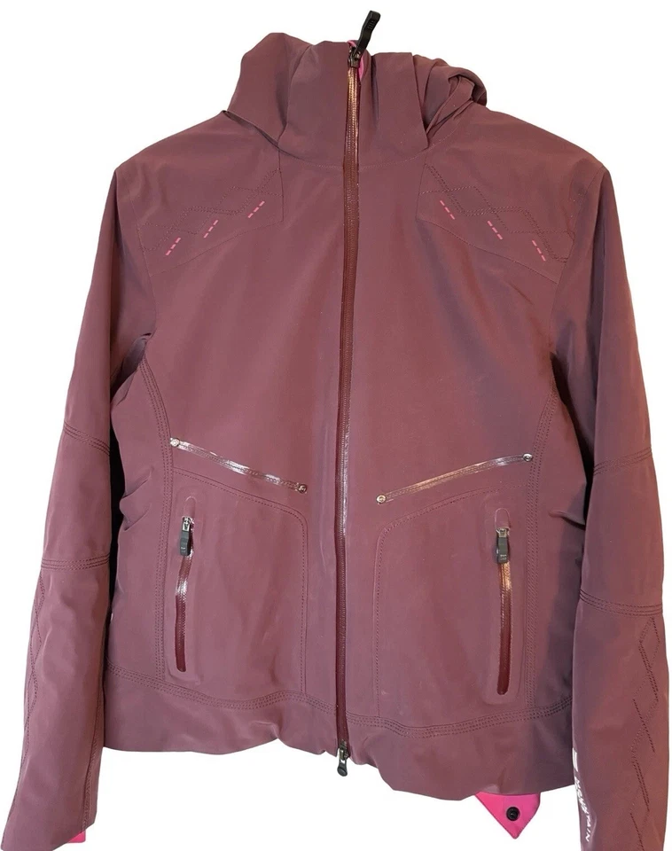 Mountain Force Rider Jacket Women’s Sz 38 Med Plum Red Water Proof Detach Hood - Image 4 of 4