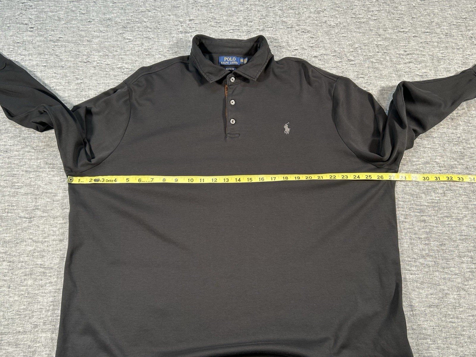 Polo Ralph Lauren camicia vestibilità classica uomo XXL nera manica lunga grigio logo pony