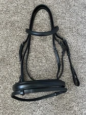 Gorgeous Horse Full Passier Black Padded Dressage Bridle w Flash Wide Noseband