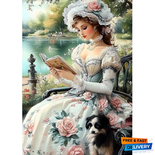 Reading Woman Diamond Art Painting Kits for Adults, Full Drill Diamond Dots Pain