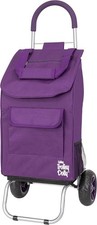 Trolley Dolly Purple Foldable Shopping cart Groceries W/ Wheels  Removable Bag