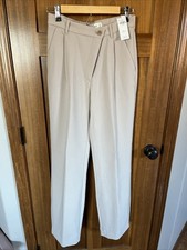 NWT Women s Abercrombie Fitch High Waisted Straight Leg Trouser Pant 4 Long