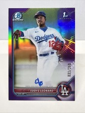 2022 Bowman Chrome Prospect 1st #CPA-EL Eddys Leonard Purple Refractor Auto /250