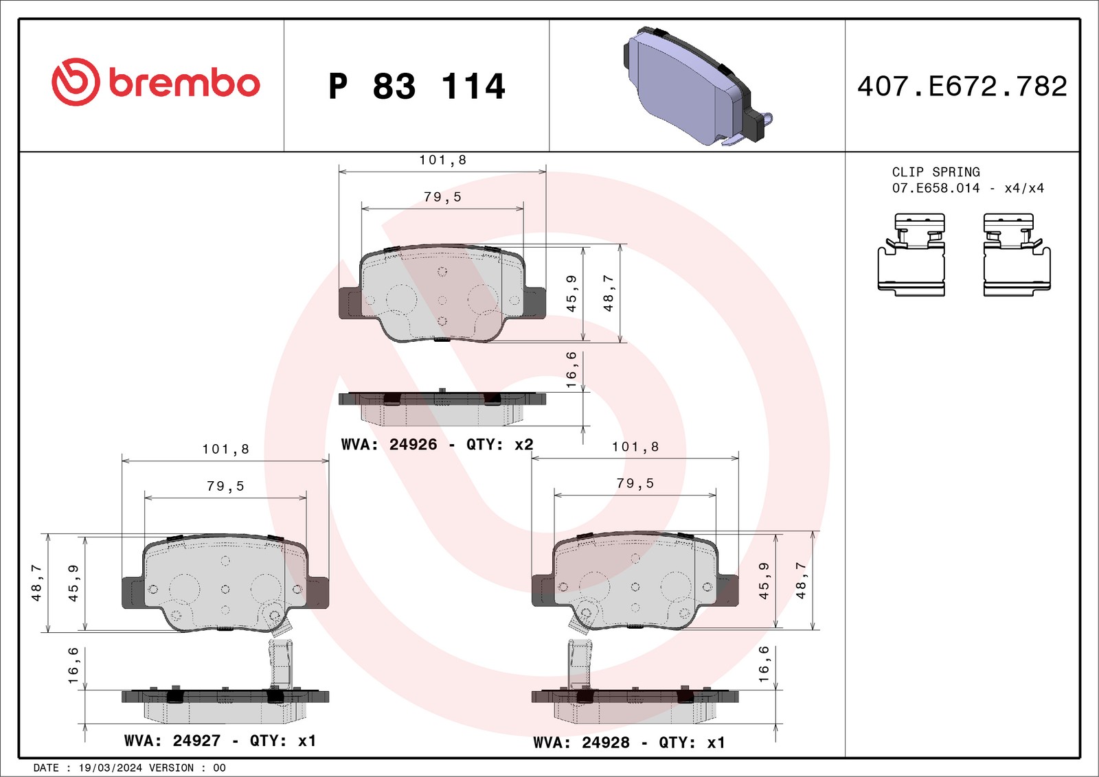 BRAKE PAD SET DISC BRAKE P 83 114 FOR TOYOTA 2ZR-FAE 1.8L 2AD-FHV 2.2L1WW 1.6L - Image 23
