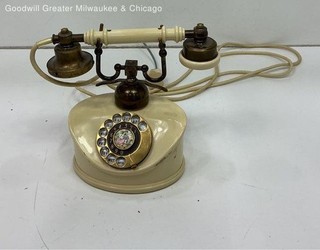 Vintage French Style Cradle Rotary Dial Desk Telephone Untested P&R