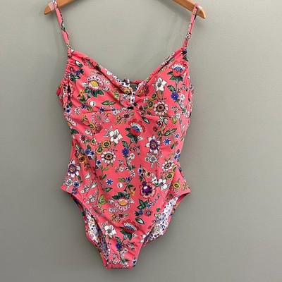 Vera Bradley Floral One Piece Swim Suit Bathing Reversible Womens XL 16/18