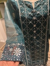 Clearance Sale Pakistani Indian Designer Agha Noor Shalwar Kameez Eid Party L