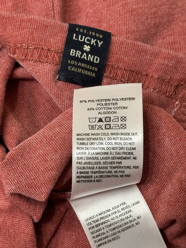 T-shirt homme rouge manches courtes col rond confort XL marque Lucky Vince Burnout - Photo 5/8