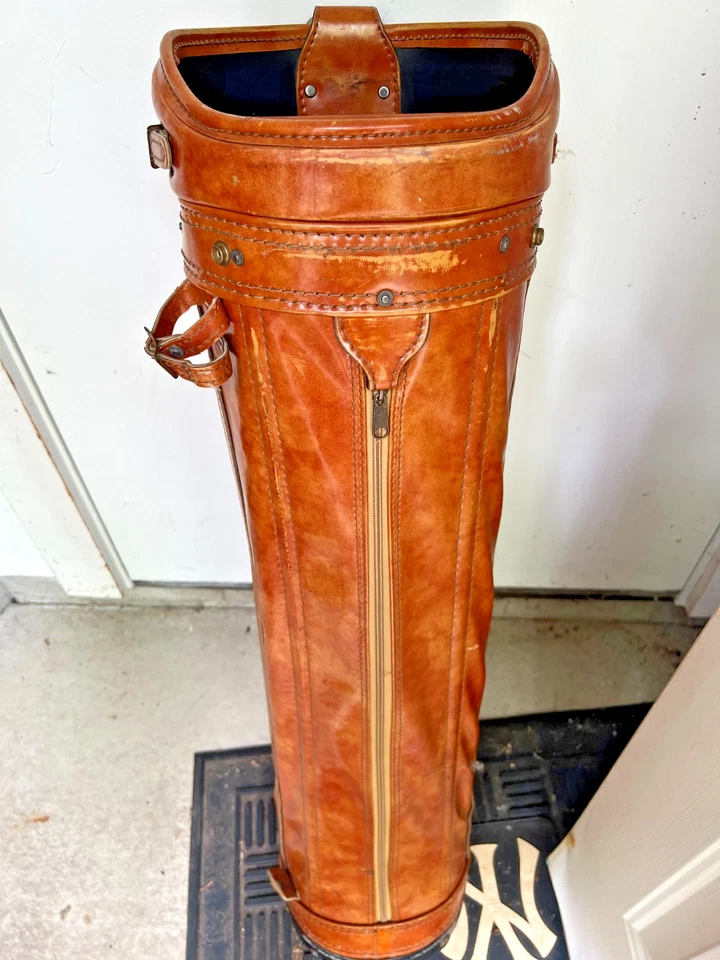Bolsa de golf vintage de cuero Burton en hermoso color marrón claro (RECOGIDA LOCAL) Foto 4 de 4