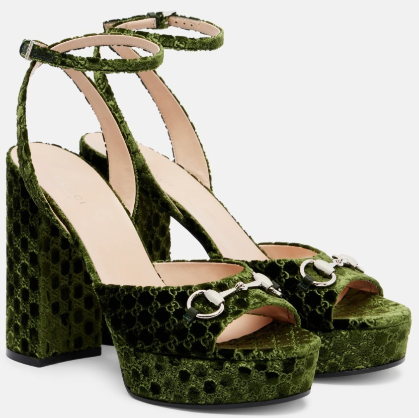 Gucci Velvet Platform Sandal with Horsebit EU 39 (US 9) | eBay