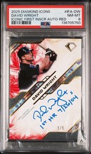 2025 Topps Diamond Icons David Wright First Inscription Auto 5/5 JERSEY # PSA 8